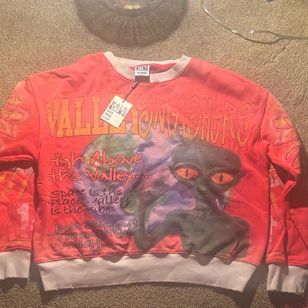 Vale Alien Graphic Orange Sweater